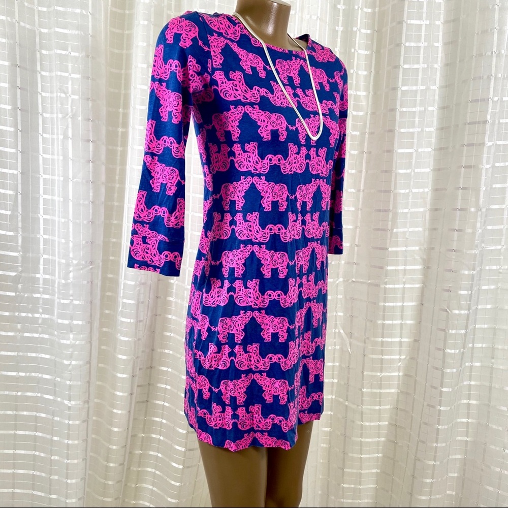 'Marlowe' Elephant Print Pima Cotton Minidress XS - Picture 3 of 7